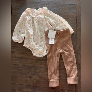 Zara Floral Baby Romper and matching leggings